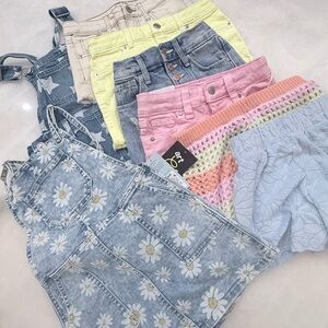 Assorted Pastel Shorts & Denim Pieces - Pink, Yellow, Blue, Cream